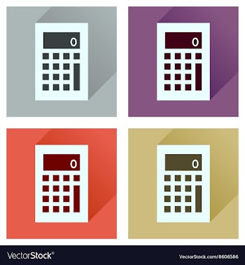 Concept of flat icons with long shadow calculator vector image