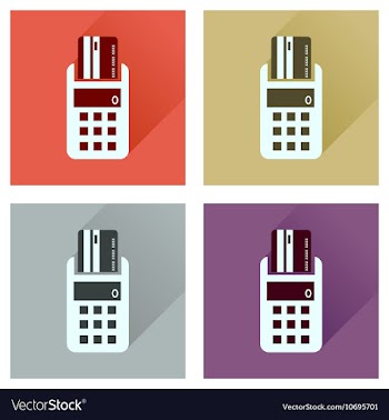 Concept of flat icons with long shadow card vector image
