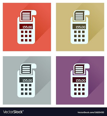 Concept of flat icons with long shadow card vector image