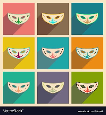 Concept of flat icons with long shadow Carnival vector image