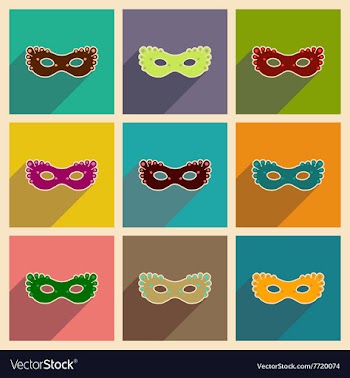 Concept of flat icons with long shadow Carnival vector image