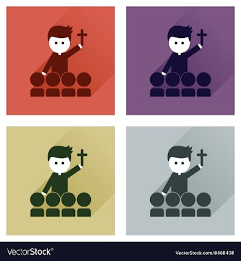 Concept of flat icons with long shadow Catholic vector image