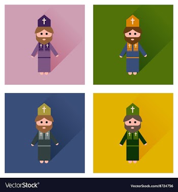 Concept of flat icons with long shadow Christian vector image