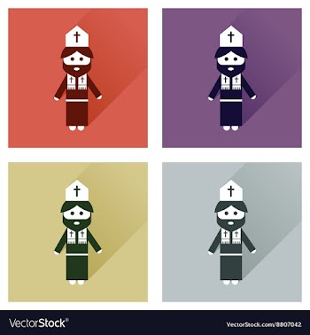 Concept of flat icons with long shadow Christian vector image