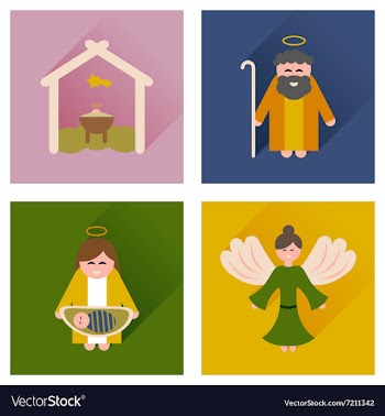 Concept of flat icons with long shadow Christmas vector image