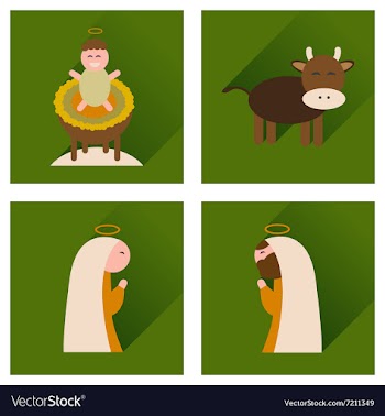 Concept of flat icons with long shadow Christmas vector image