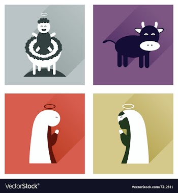 Concept of flat icons with long shadow Christmas vector image
