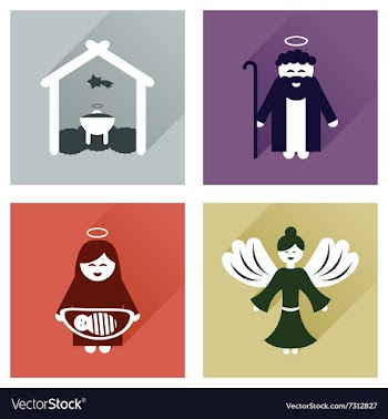 Concept of flat icons with long shadow Christmas vector image