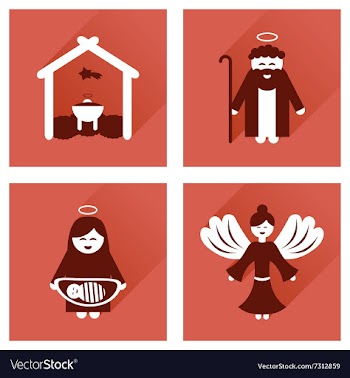 Concept of flat icons with long shadow Christmas vector image