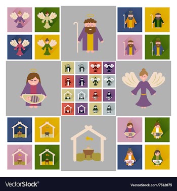 Concept of flat icons with long shadow Christmas vector image