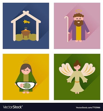 Concept of flat icons with long shadow Christmas vector image