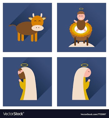 Concept of flat icons with long shadow Christmas vector image
