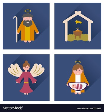 Concept of flat icons with long shadow Christmas vector image