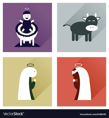 Concept of flat icons with long shadow Christmas vector image