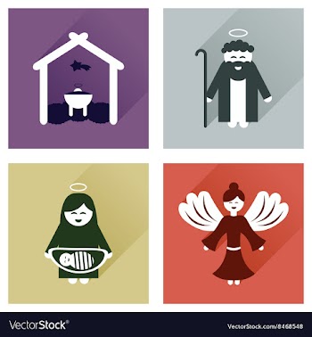 Concept of flat icons with long shadow Christmas vector image