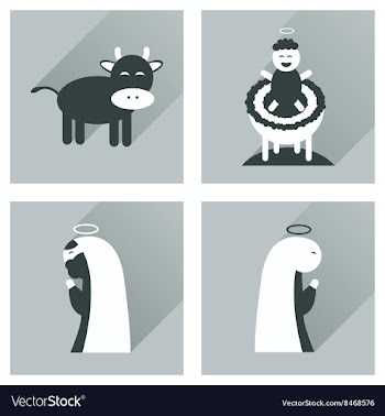 Concept of flat icons with long shadow Christmas vector image