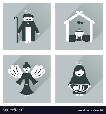Concept of flat icons with long shadow Christmas vector image
