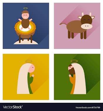 Concept of flat icons with long shadow Christmas vector image