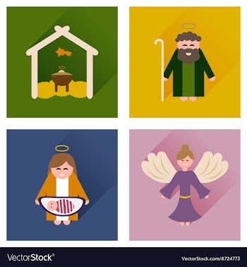 Concept of flat icons with long shadow Christmas vector image