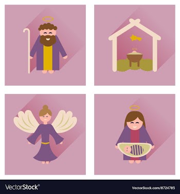 Concept of flat icons with long shadow Christmas vector image
