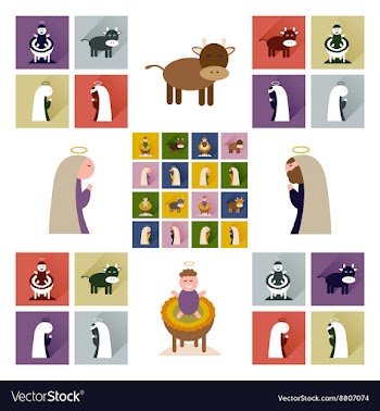Concept of flat icons with long shadow Christmas vector image