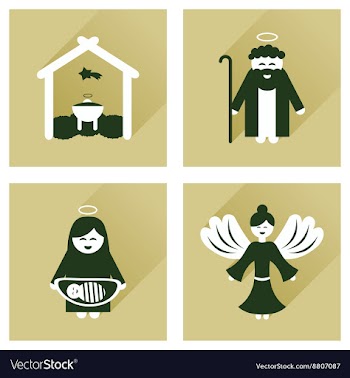 Concept of flat icons with long shadow Christmas vector image