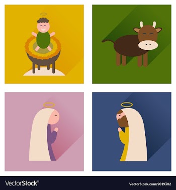 Concept of flat icons with long shadow Christmas vector image