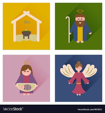 Concept of flat icons with long shadow Christmas vector image