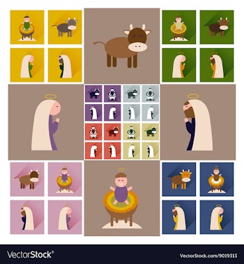 Concept of flat icons with long shadow Christmas vector image