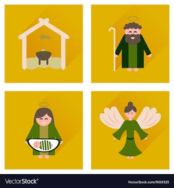 Concept of flat icons with long shadow Christmas vector image