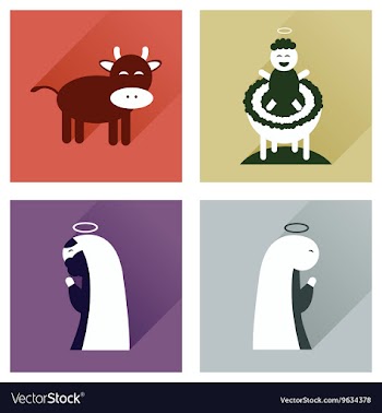 Concept of flat icons with long shadow Christmas vector image