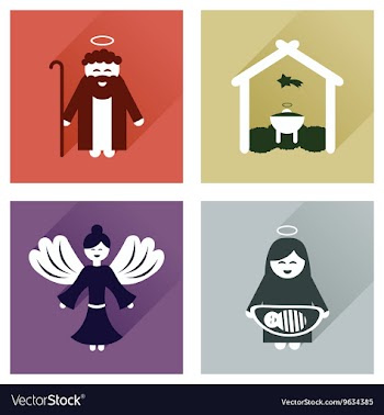 Concept of flat icons with long shadow Christmas vector image