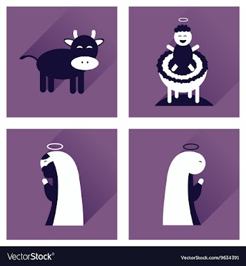 Concept of flat icons with long shadow Christmas vector image