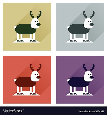 Concept of flat icons with long shadow Christmas vector image