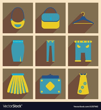 Concept of flat icons with long shadow clothes vector image