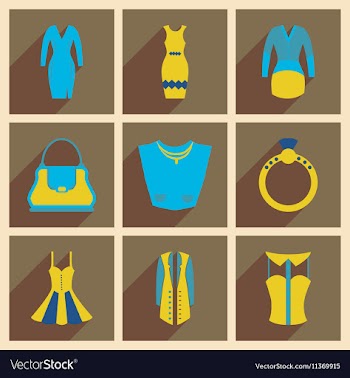 Concept of flat icons with long shadow clothes vector image