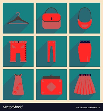 Concept of flat icons with long shadow clothes vector image