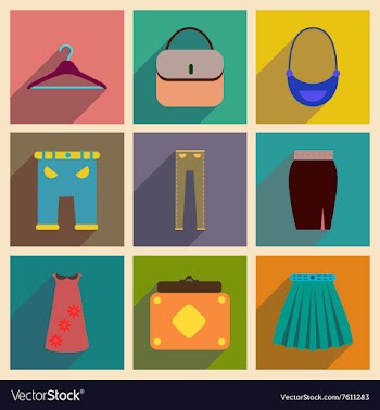 Concept of flat icons with long shadow clothes vector image