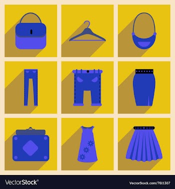 Concept of flat icons with long shadow clothes vector image