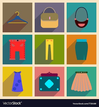 Concept of flat icons with long shadow clothes vector image