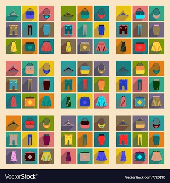 Concept of flat icons with long shadow clothes vector image