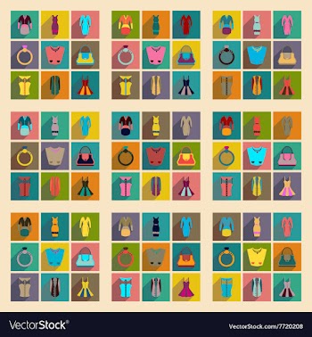 Concept of flat icons with long shadow clothes vector image