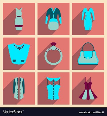 Concept of flat icons with long shadow clothes vector image
