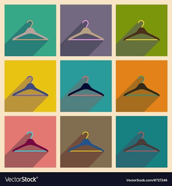 Concept of flat icons with long shadow Clothes vector image