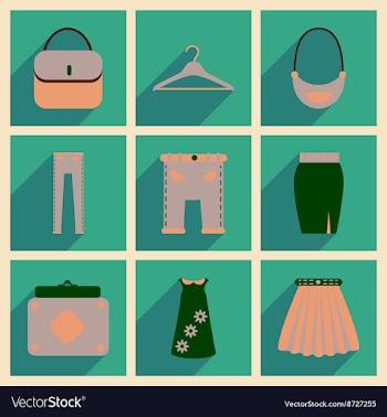 Concept of flat icons with long shadow clothes vector image