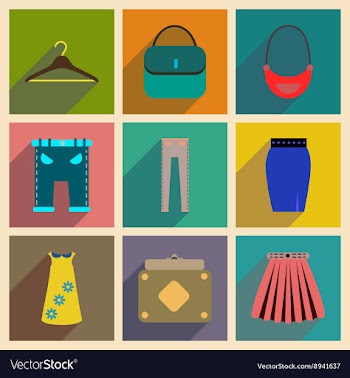 Concept of flat icons with long shadow clothes vector image