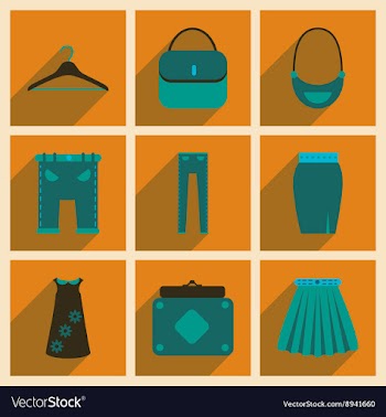 Concept of flat icons with long shadow clothes vector image