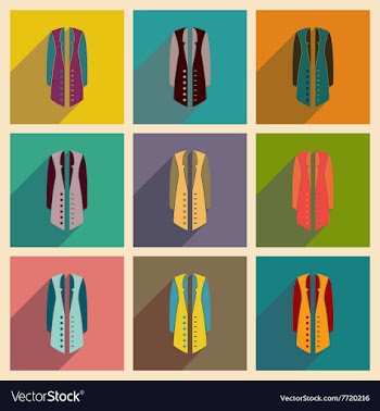 Concept of flat icons with long shadow coat vector image