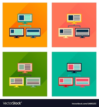 Concept of flat icons with long shadow computer vector image
