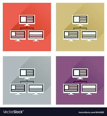 Concept of flat icons with long shadow computer vector image